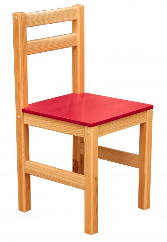 Стілець для дитячого садочку з натуральної деревини, стійки з брусу (сосна),сидіння МДФ, ростова група №2 ,(ТОВ ‘’АЛМАНТ’’),280х290х570 мм.